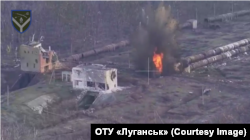 Зруйнований колектор каналу Сіверський Донець – Донбас під час боїв за Часів Яр. Січень 2025 року