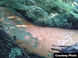 Річка Севастьяновка гірчичного кольору