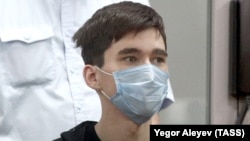 Ilnaz Galyaviyev attends a court hearing in Kazan in May 2021.