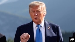 د امریکا ولسمشر ډونلډ ټرمپ د جون پر ۱۶مه په ناکاډا کې د خبرو پر مهال. 