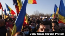 AUR leader George Simion / Protest against anti-COVID measures in Bucharest. Inquam Photos / Octav Ganea
