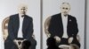 O lucrare de artă care îi înfățișează pe președintele SUA, Donald Trump, și pe președintele Rusiei. Vladimir Putin, la o expoziție la Yalta, în Peninsula Crimeea, anexată ilegal Rusia în 2014.