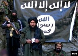 Hafiz Saeed Khan (C) purported head of the Islamic State militants in Pakistan and Afghanistan.