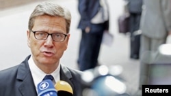 German Foreign Minister Guido Westerwelle in Brussels on March 23
