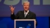 Former Ukrainian President Petro Poroshenko speaks at the European People's Party Congress in Bucharest on March 6.
