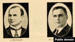 Portretele lui Ion Inculeț și Daniel Ciugureanu (Foto: Gh. V. Andronachi, Albumul Basarabiei în jurul marelui eveniment al unirii, Chișinău, 1933)