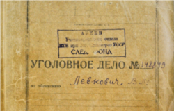 Обкладинка архівної кримінальної справи Василя Левковича