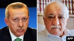 Recep Tayyip Erdogan (stânga) și Fethullah Gulen