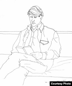 David Hockney, Portret, desen, 1967