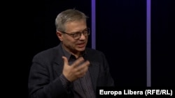 Vitalie Ciobanu în studioul Europei Libere la Chișinău