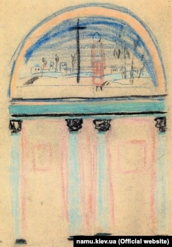 Казимир Малевич. «Селянка з хрестом» – ескіз настінного розпису конференц-зали Всеукраїнської академії наук (папір, пастель, 44Х31). Київ, 1929 рік. НХМУ