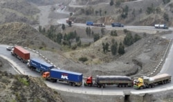 Trucks driving through the Khyber Pass. (file photo)