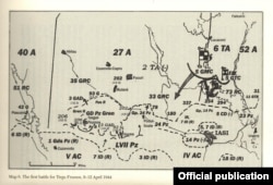 Dispozitivul trupelor la Tg. Frumos (Cf. David M. Glantz, Red Storm over the Balkans. The Failed Soviet Invasion of Romania, Spring 1944, University Press of Kansas, 2007, p. 64, 216).