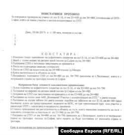 Протоколът, с който АПИ предписва незабавен ремонт