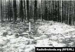 Місце розстрільної ями в урочищі, яке назвуть Сандармох. Карелія, 1997 рік