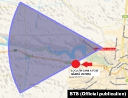 Harta localizării victimei, făcută de STS.