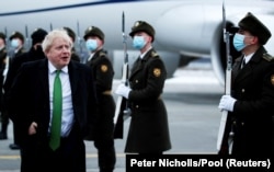 Прем’єр міністр Великої Британії Борис Джонсон під час візиту до України. Київ, 1 лютого 2022 року