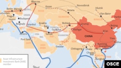 "Бир алкак - бир жолдун" картасы