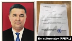 Сүрөттө Сагындык Келдибаев жана анын орус жарандыгы жоктугун тастыктаган документ.