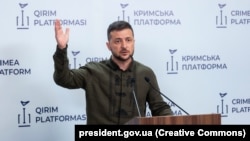 Президент Украины Владимир Зеленский во время Второго саммита «Крымской платформы», архивное фото 