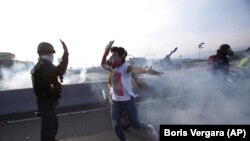 تظاهرات در کاراکاس پایتخت ونزوئلا. April 30, 2019