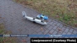 Дрон, які, як сьцьвярджаюць афіцыйныя беларускія СМІ, быў знойдзены 1 сьнежня ў Горадні.