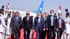 Afghan envoy Abdullah Abdullah (center) arrives Islamabad on September 28.