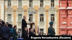 Պուտինը ելույթ է ունենում շքերթի ժամանակ, 9-ը մայիսի, 2022թ․