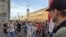 Imagine din Minsk de la protestul de marți, 18 august