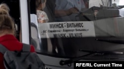 Аўтобус зь Менску на вакзале ў Вільні. Ілюстрацыйнае фота