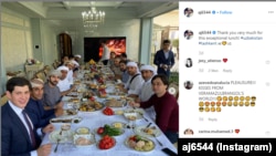 Зятья президента Шавката Мирзияева на званом ужине в честь наследного принца Дубая Хамдана бин Мохаммеда аль-Мактума. Фото взято с официальной страницы Ахмеда Джабера Аль Харби в Instagram'е.