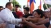 Armenia - Prosperous Armenia Party leader Gagik Tsarukian greets supporters during an election campaign rally in Yerevan, June 17, 2021. 