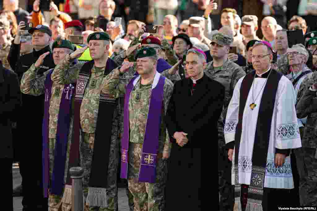 Разьвітаньне з амэрыканскімі вайскоўцамі, якія загінулі на палігоне. Вільня, 3 красавіка 2025 