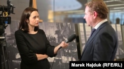 Міністр закордонних справ Нідерландів Девід ван Віл під час інтервʼю Радіо Свобода у штаб-квартирі НАТО в Брюсселі, Бельгія, 3 грудня 2025 року