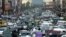 A view of a traffic after in the northwestern city of Peshawar on May 11 after government eased coronavirus restrictive measures.