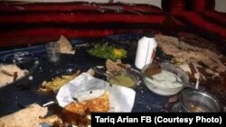 دسترخوانی که برای افطار در یکی از خانه های لوگر اماده شده بود، انفجار مهیب موتربمب همه چیز را برهم زد.