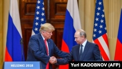 Президент США Дональд Трамп і президент Росії Володимир Путін на прес-конференції після переговорів 