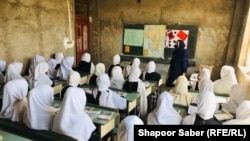 دانش آموزان دختر در یکی از مکاتب ولایت هرات