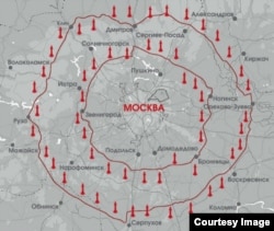 Схема радянських «кілець ППО» навколо Москви