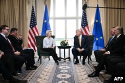 Общение с прессой после подписания торгового соглашения