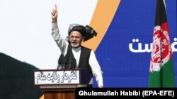 محمد اشرف غنی رئیس جمهوری افغانستان حین سخنرانی در ولایت ننگرهار.