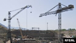 Kyrgyzstan - Construction of Kambar-Ata hydroelectric power station, undated
