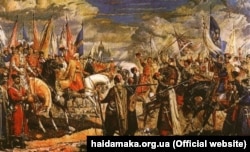 Петро Андрусів. «Зустріч гетьмана Мазепи з кошовим Січі Костем Гордієнком», 1968 рік