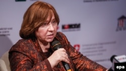 Nobel Prize winner Svetlana Alexievich does not expect political change soon in Belarus, Russia, or other post-Soviet states.