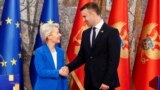 Predsjednica Evropske komisije Ursula von der Leyen i crnogorski premijer Milojko Spajić u Podgorici, oktobar 2024. 