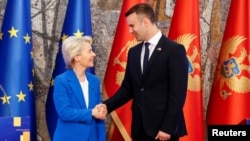 Predsjednica Evropske komisije Ursula von der Leyen i crnogorski premijer Milojko Spajić u Podgorici, oktobar 2024. 
