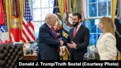  Встреча президентов США и Сирии Дональда Трампа и Ахмеда аш-Шараа в Овальном кабинете Белого дома 