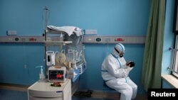 Spitalul pediatric din Wuhan, epicentrul pandemiei de coronavirus, 16 martie 2020.