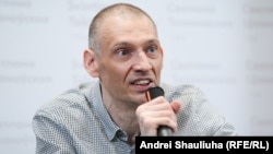 Сяргей Ціханоўскі на прэс-канфэрэнцыі ў Вільні 22 чэрвеня 2025