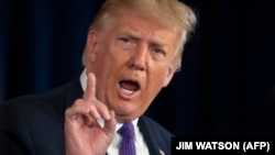 ԱՄՆ - Նախագահ Դոնալդ Թրամփը հայտարարել է Իրանի նկատմամբ ՄԱԿ-ի պատժամիջոցները վերականգնելու նախաձեռնության մասին, Վաշինգտոն, 15-ը օգոստոսի, 2020թ.